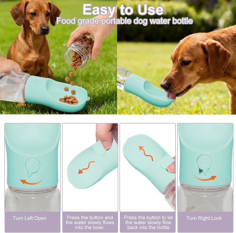 Liphier Dog Water Bottle, Portable Water Bottle with Food Container for Dogs Cat Pet Hiking Walking Travel Camping, Leak-Proof Dog Water Bowl Dispenser with Feeder Function Puppy Essentials - Image 5